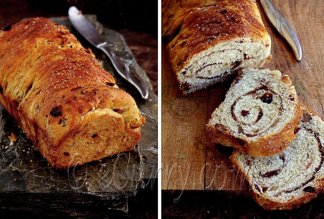 Spiced Cranberry and Nut Swirl Bread - Guest Post by Soma @ eCurry 4