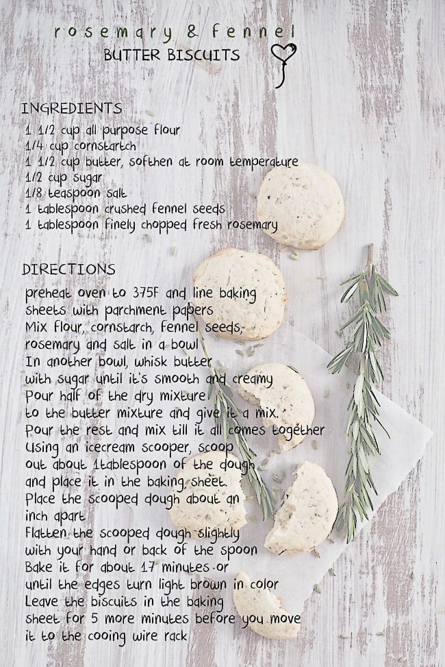 Fennel and Rosemary Butter Biscuits : Sunshine and Smile
