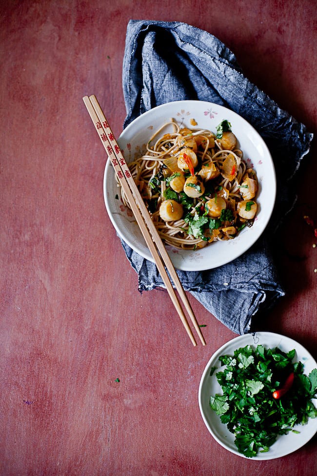 Soba Noodles with Scallop in Wine Sauce | Sunshine and Smile