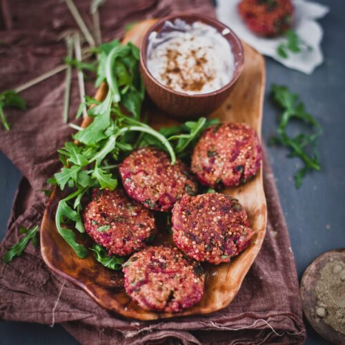 Beetroot Arugula Quinoa Patties | Playful Cooking