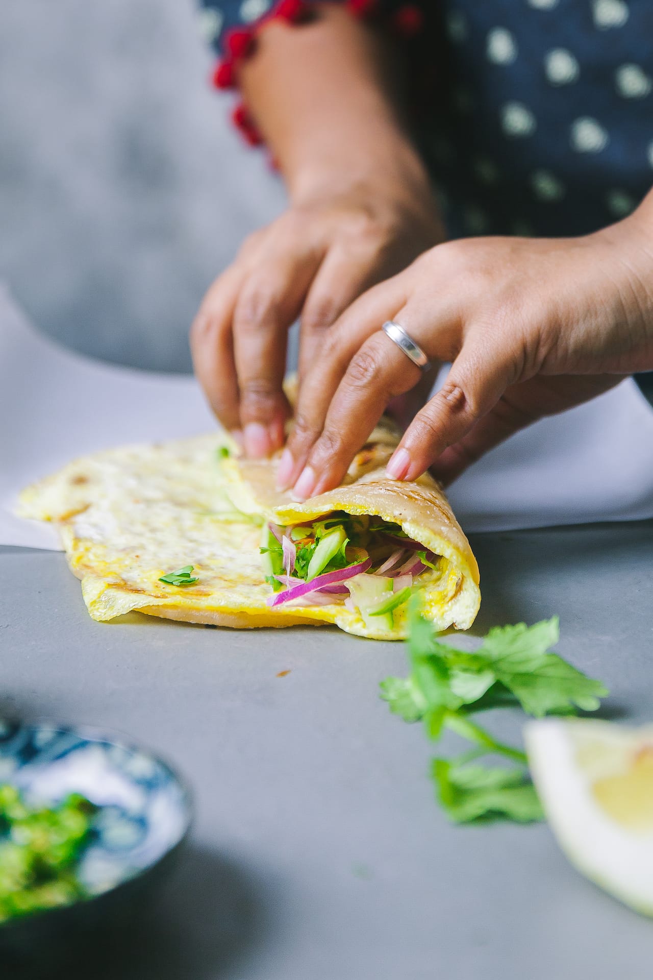 Indian street food made easy at home! #eggroll #foodpotography #kolkata #wrap #vegetarain