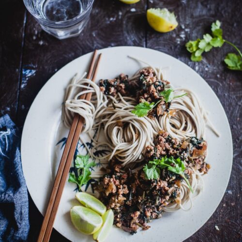 Spinach Chicken Soba Noodle | Playful Cooking