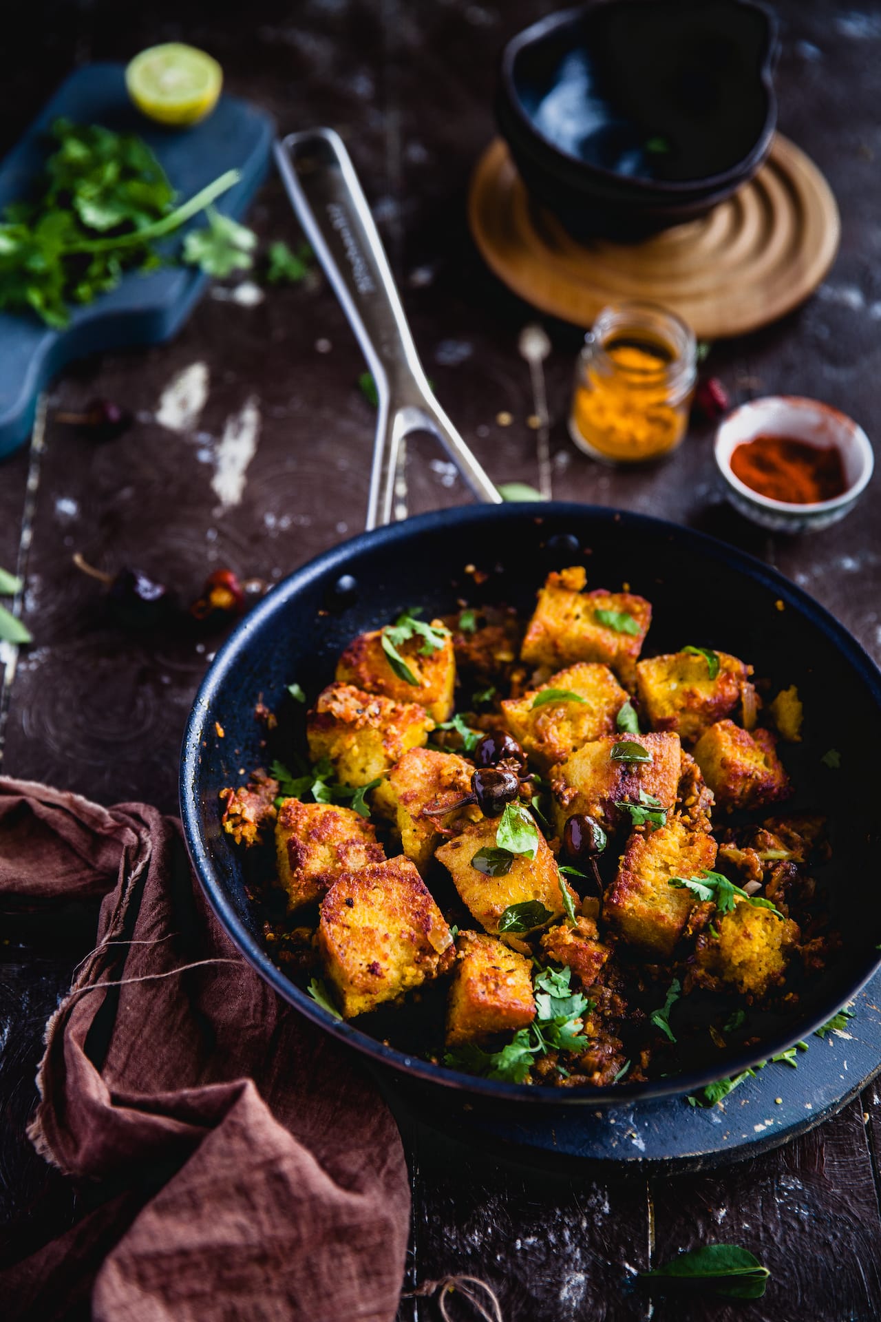 Besan Ki Sabzi (Chickpea Cake Stir Fry) | Playful Cooking