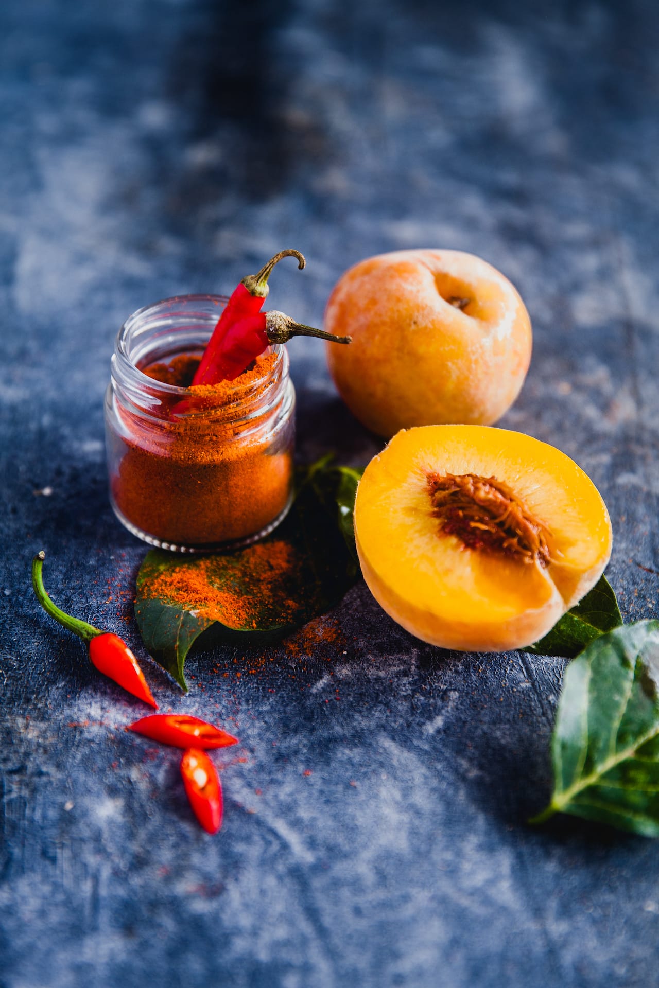 Chili Chocolate Pudding with Grilled Peaches | Playful Cooking