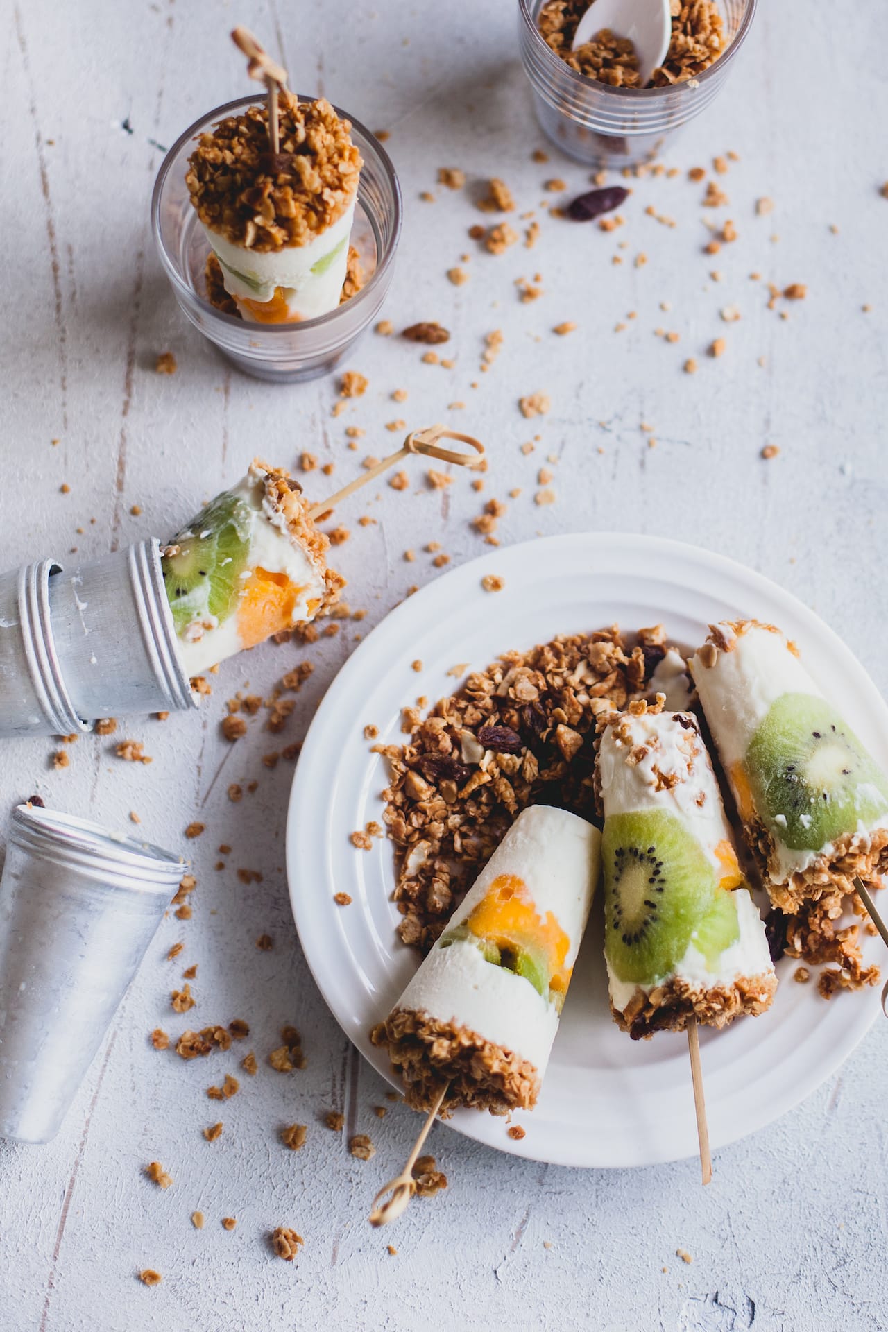 Yogurt Granola Fruit Popsicles | Playful Cooking