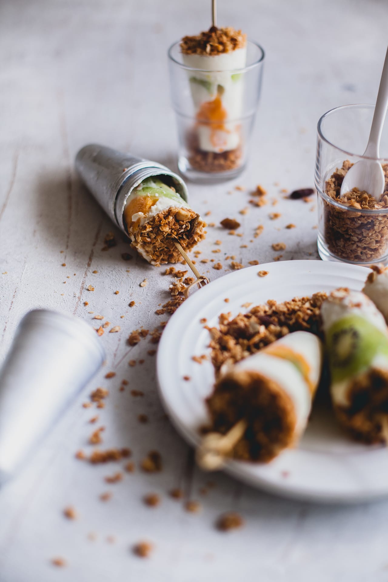 Yogurt Granola Fruit Popsicles | Playful Cooking