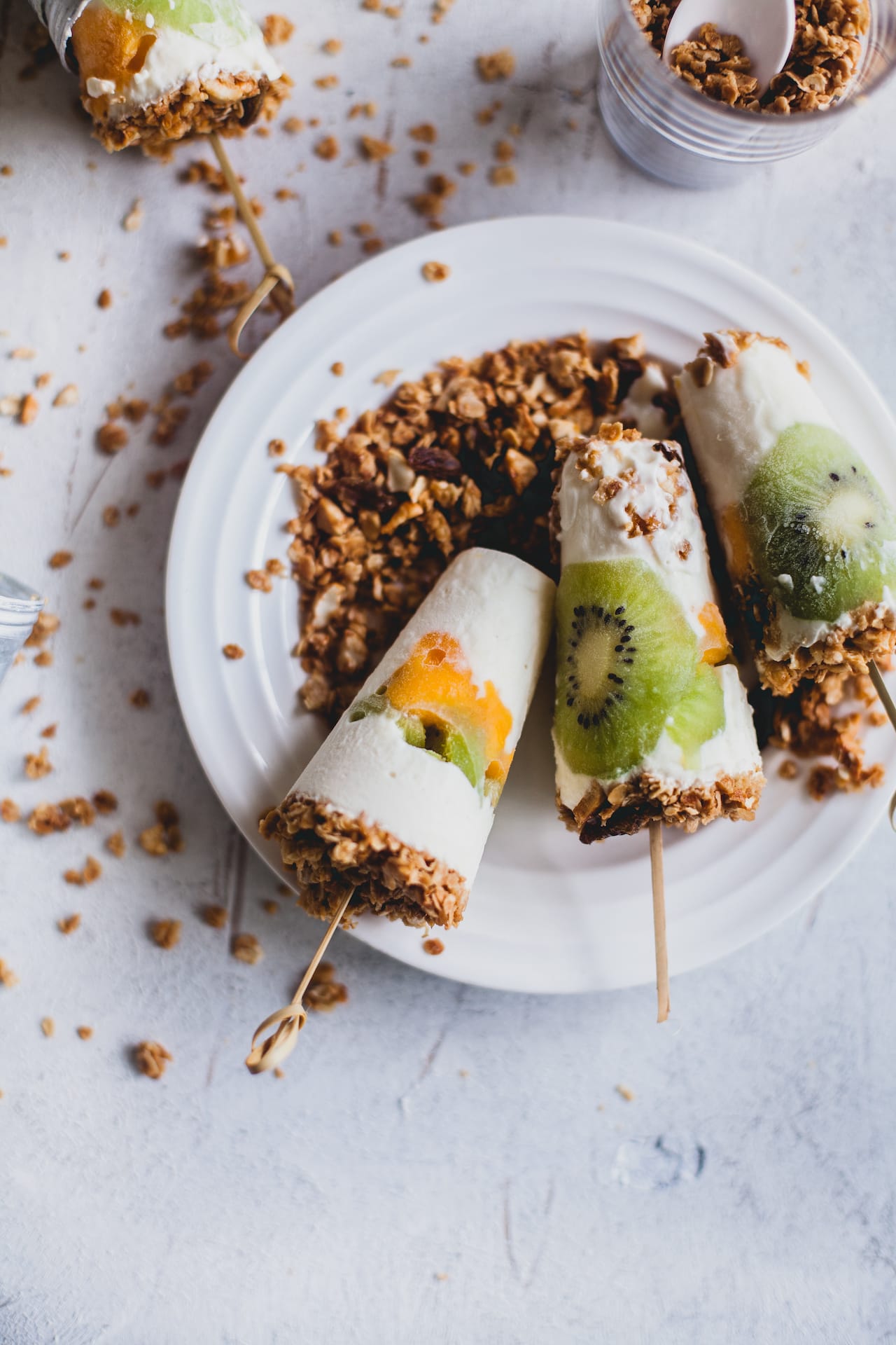 Yogurt Granola Fruit Popsicles | Playful Cooking