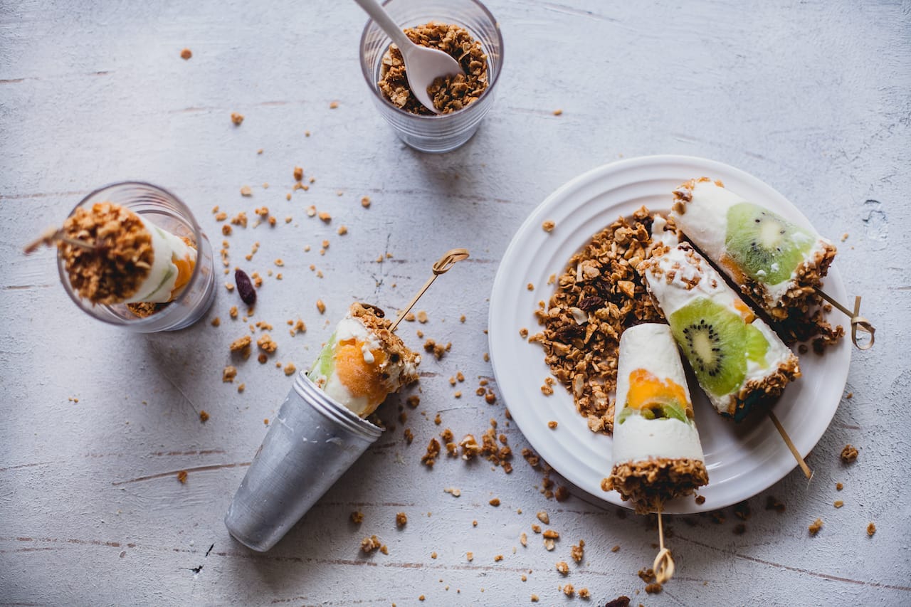 Yogurt Granola Fruit Popsicles | Playful Cooking