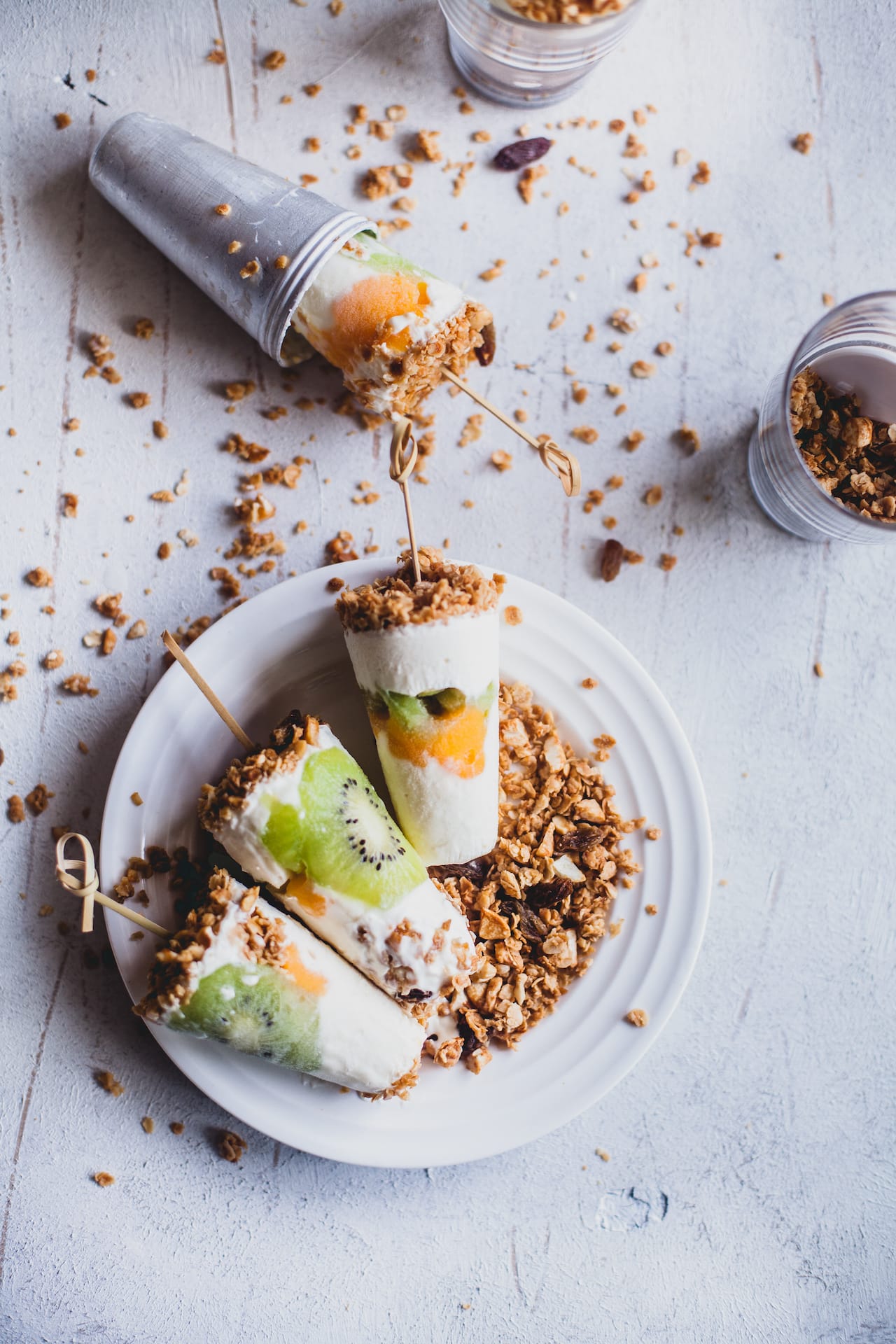 Yogurt Granola Fruit Popsicles | Playful Cooking