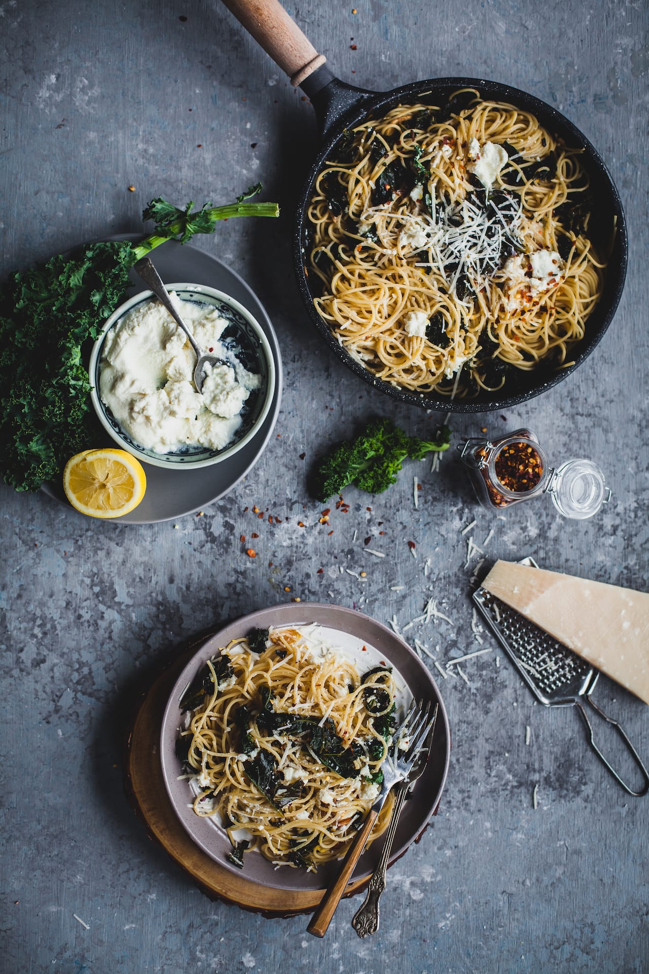 Spaghetti With Kale and Ricotta | Playful Cooking