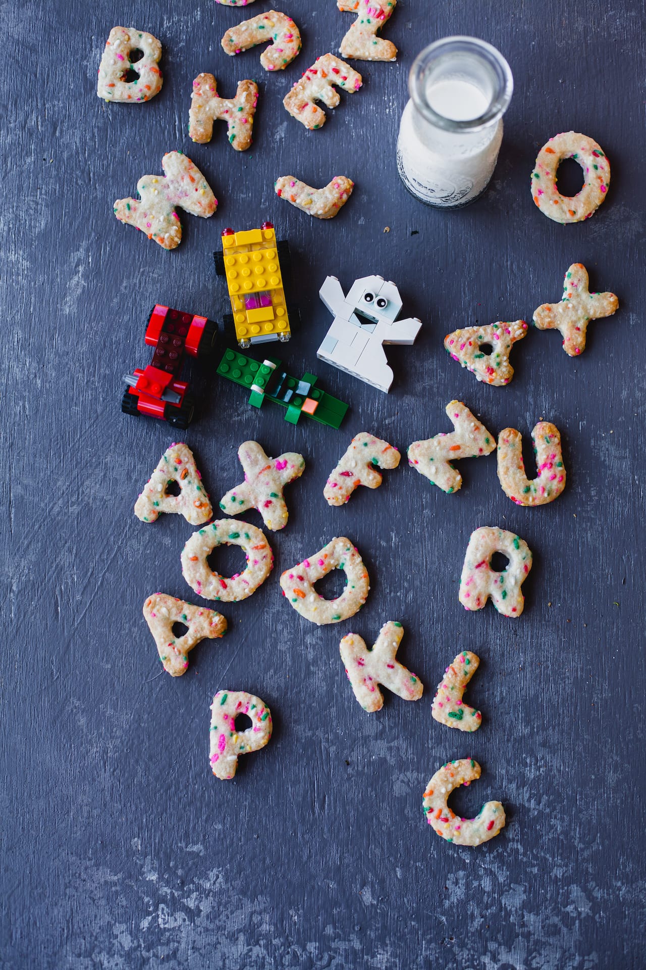 Rainbow Sprinkled Alphabet Cookies | Playful Cooking