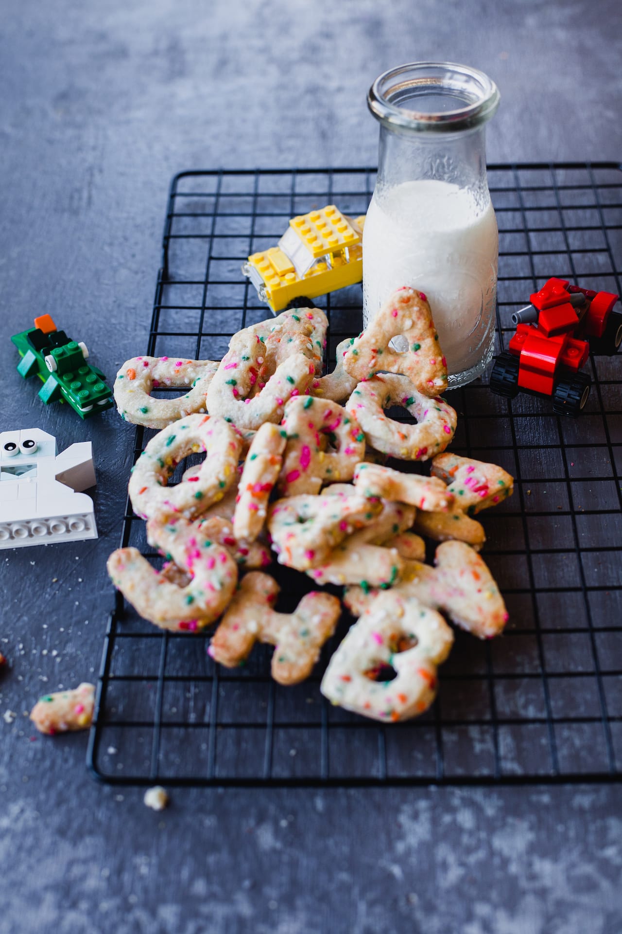 Rainbow Sprinkled Alphabet Cookies | Playful Cooking