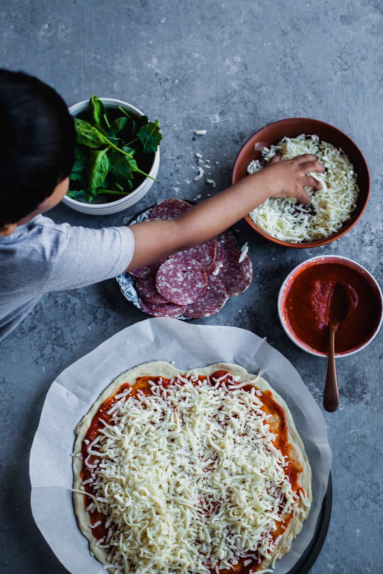 Spinach Kale Salami Pizza | Playful Cooking