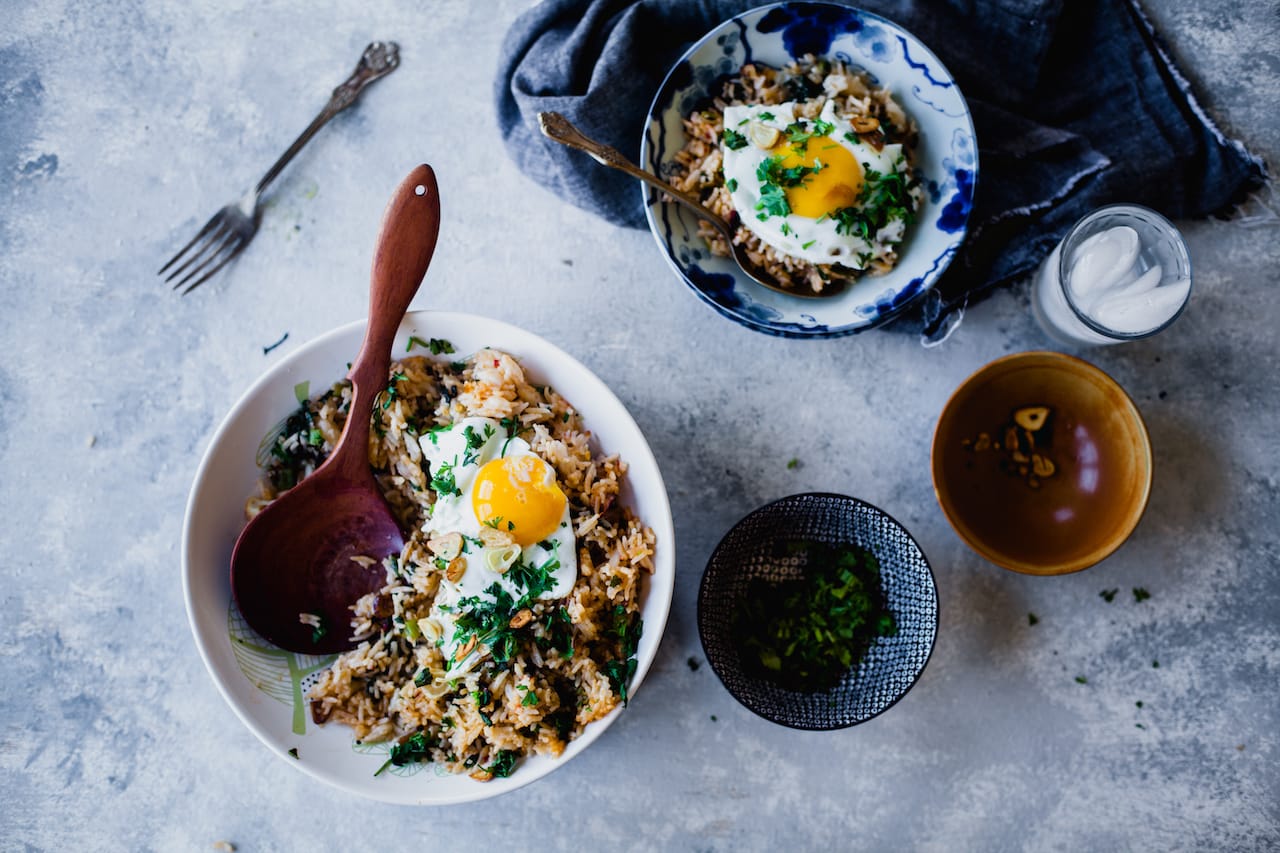 Garlic Swiss Chard Fried Rice | Playful Cooking
