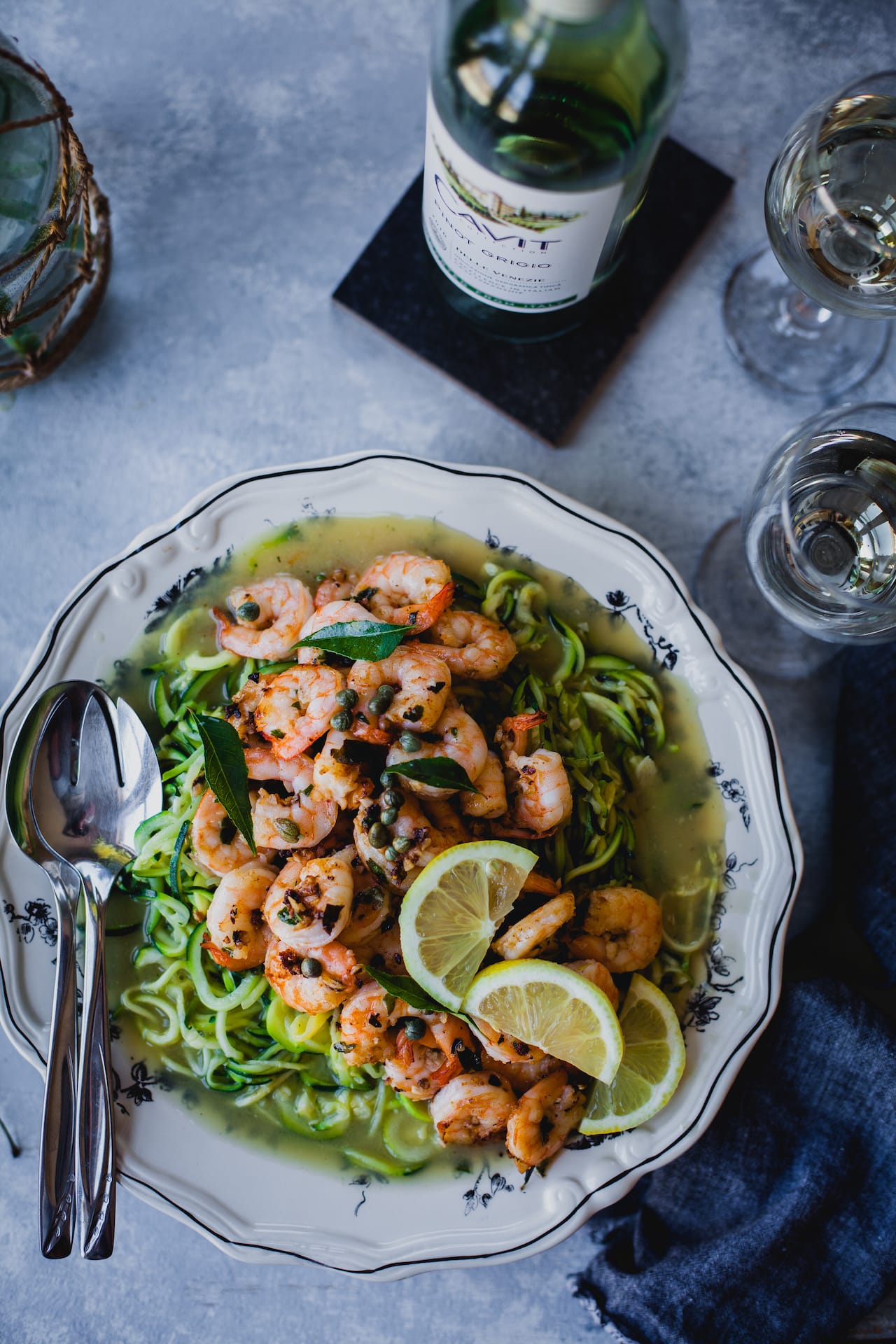 Curry Leaves And Garlic Shrimp Zoodles | Playful Cooking