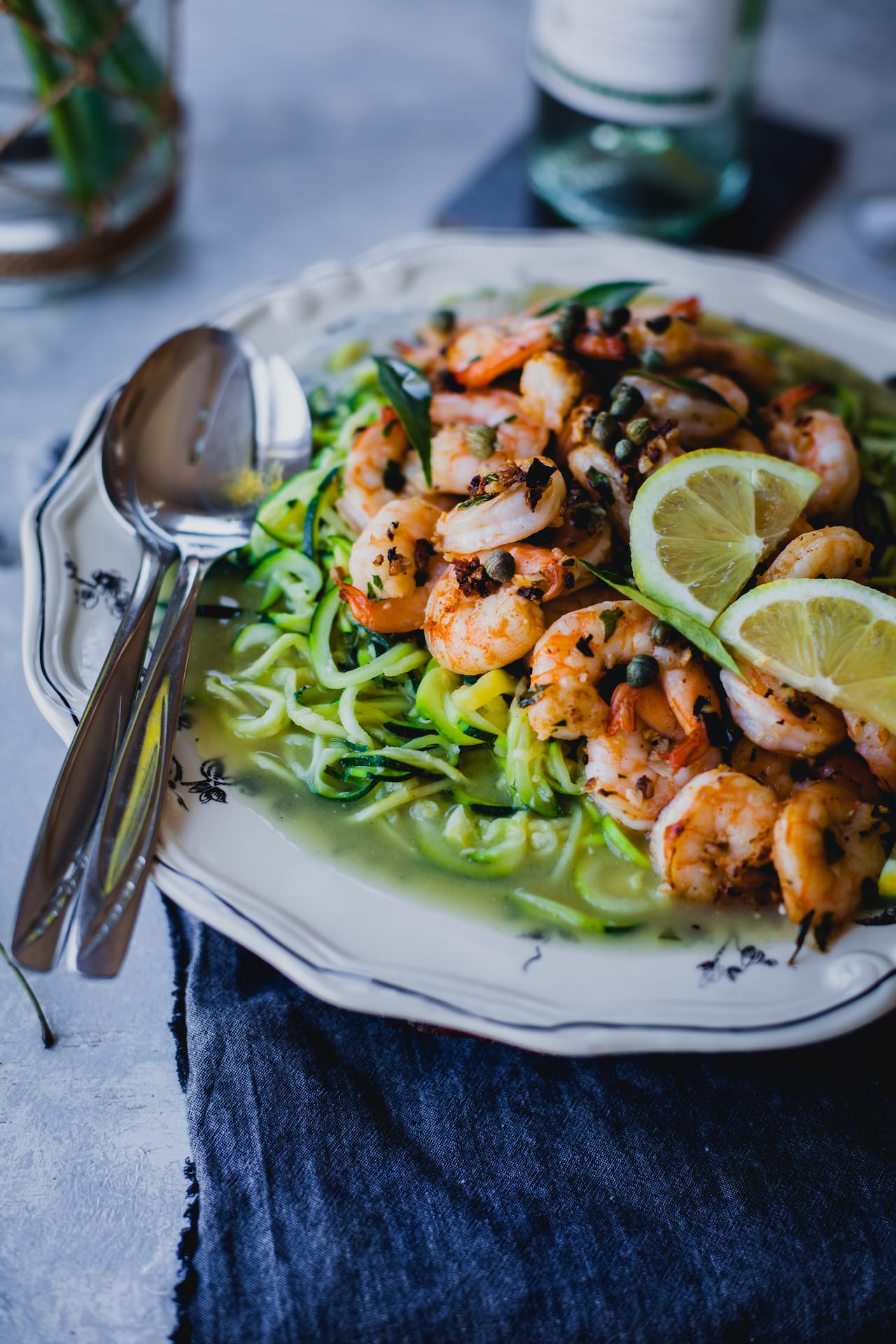 Curry Leaves And Garlic Shrimp Zoodles | Playful Cooking