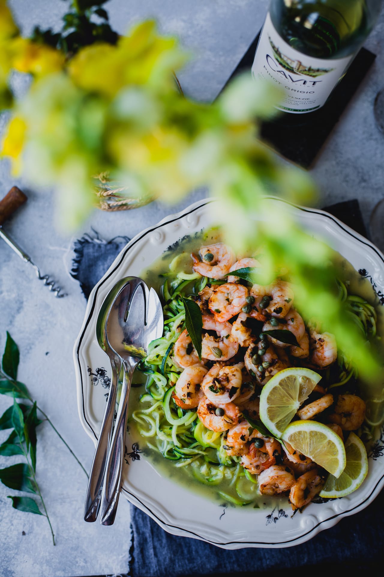 Curry Leaves And Garlic Shrimp Zoodles | Playful Cooking