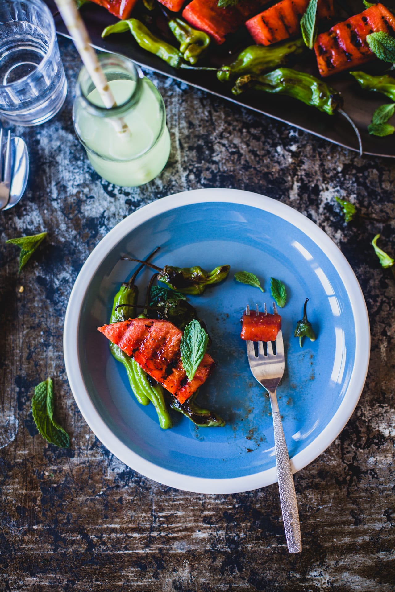 Grilled Watermelon and Shishito Peppers | Playful Cooking