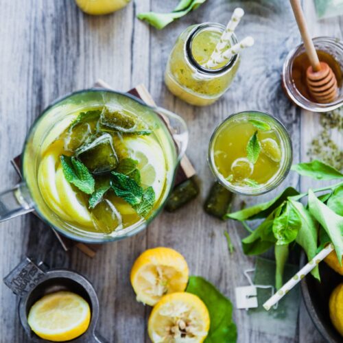 Green Tea Mint Lemonade | Playful Cooking