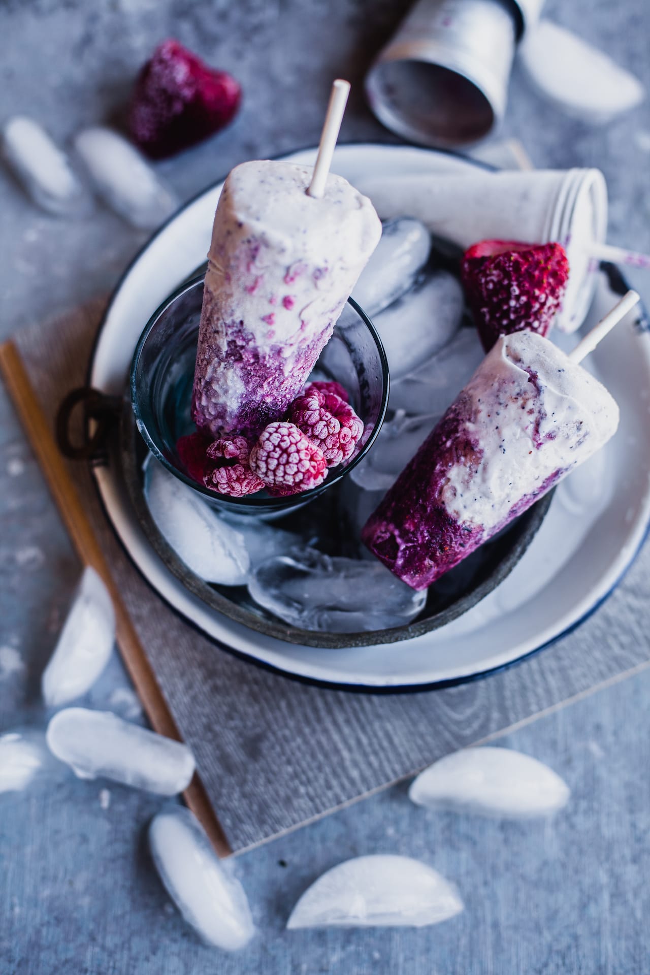 Instant Berry Kulfi (Instant Berry Creamsicles) | Playful Cooking