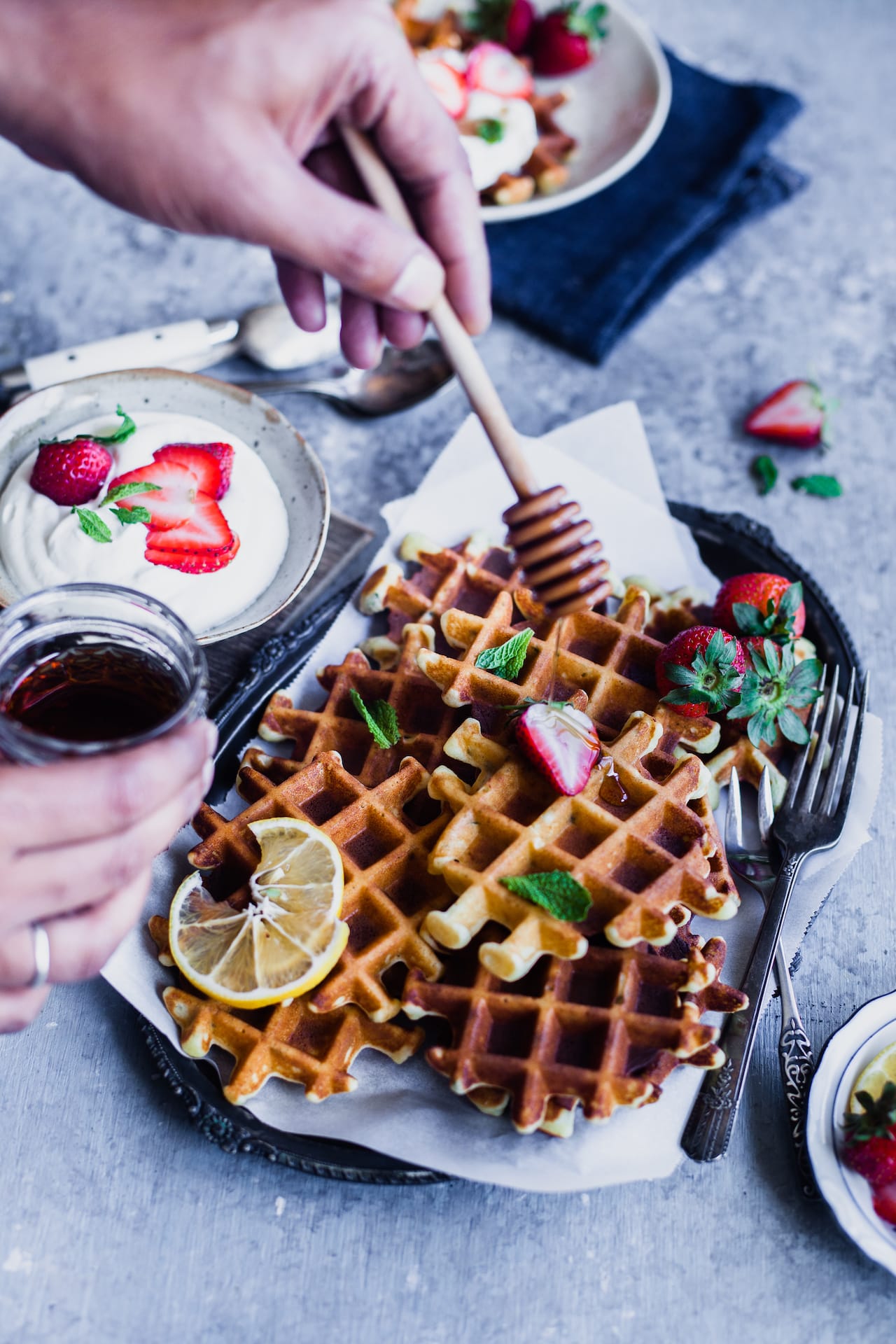 Almond Lemon Waffles | Playful Cooking