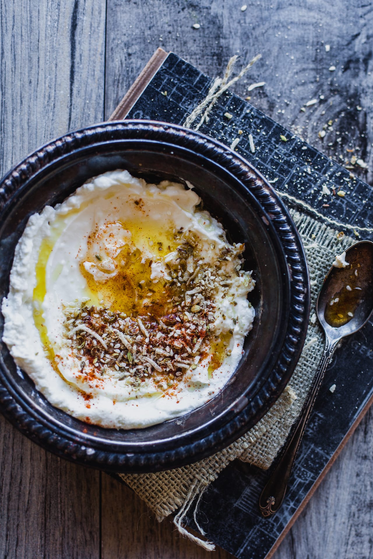 Broken Wheat Dukkah Fritters With Labneh | Playful Cooking