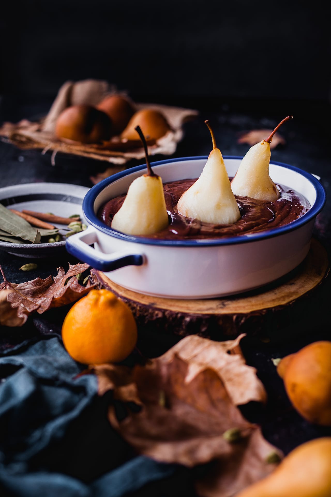 Orange Spiced Poached Pear Chocolate Cake | Playful Cooking