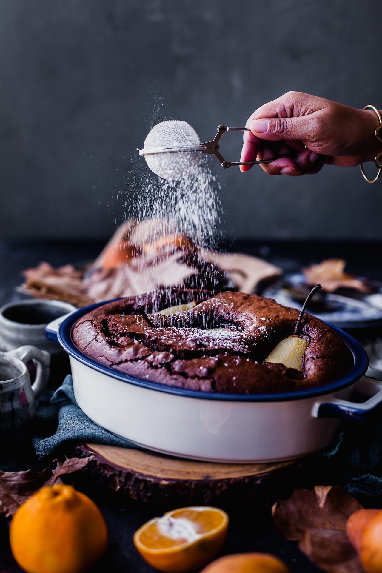 Spiced Poached Pear Chocolate Cake | Playful Cooking