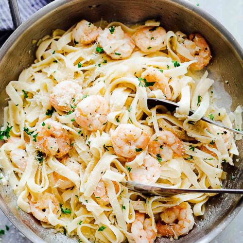 Creamy Butter Garlic Shrimp Pasta (My Food Story) | Playful Cooking