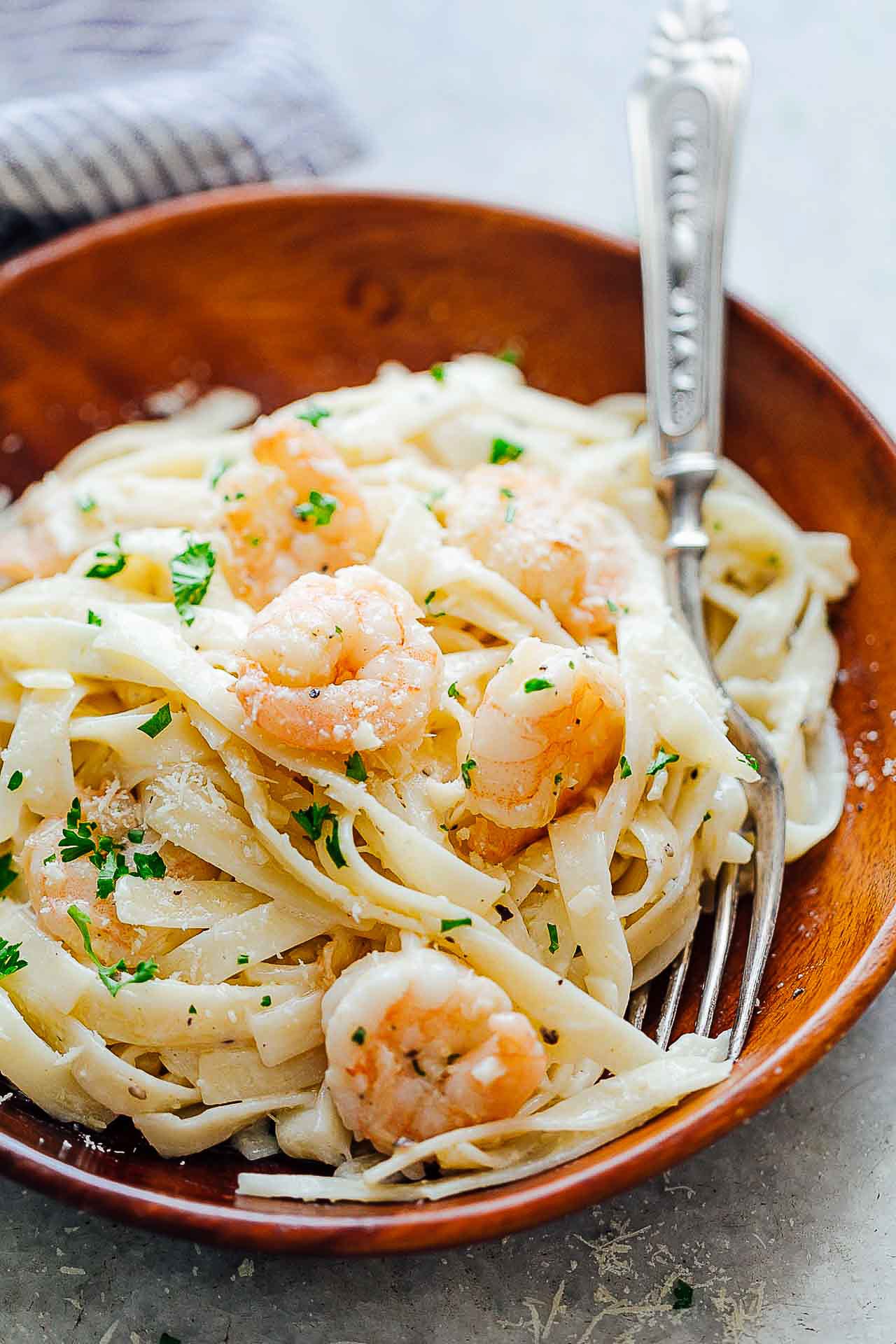 Creamy Butter Garlic Shrimp Pasta - Playful Cooking