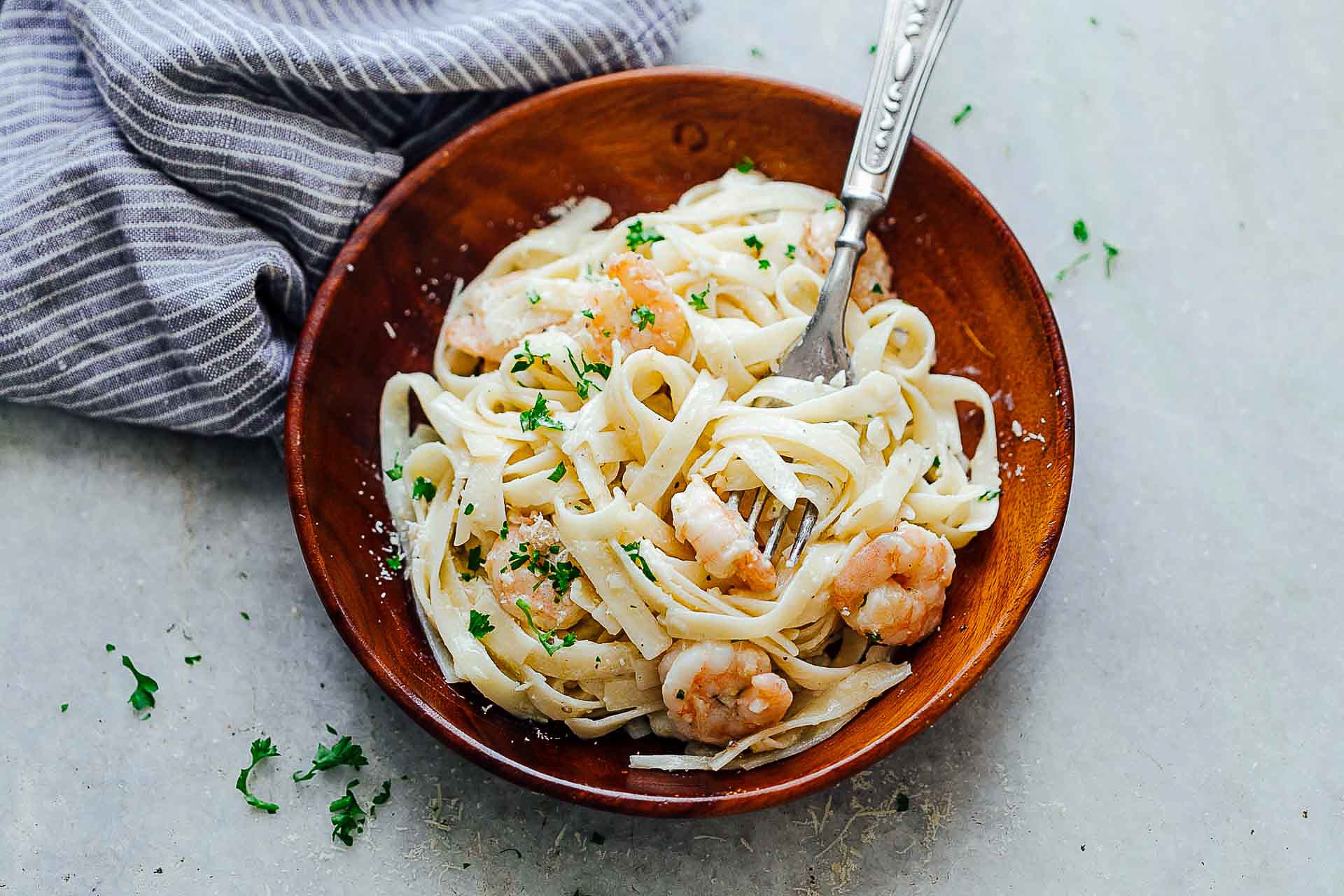 Creamy Butter Garlic Shrimp Pasta (My Food Story) | Playful Cooking