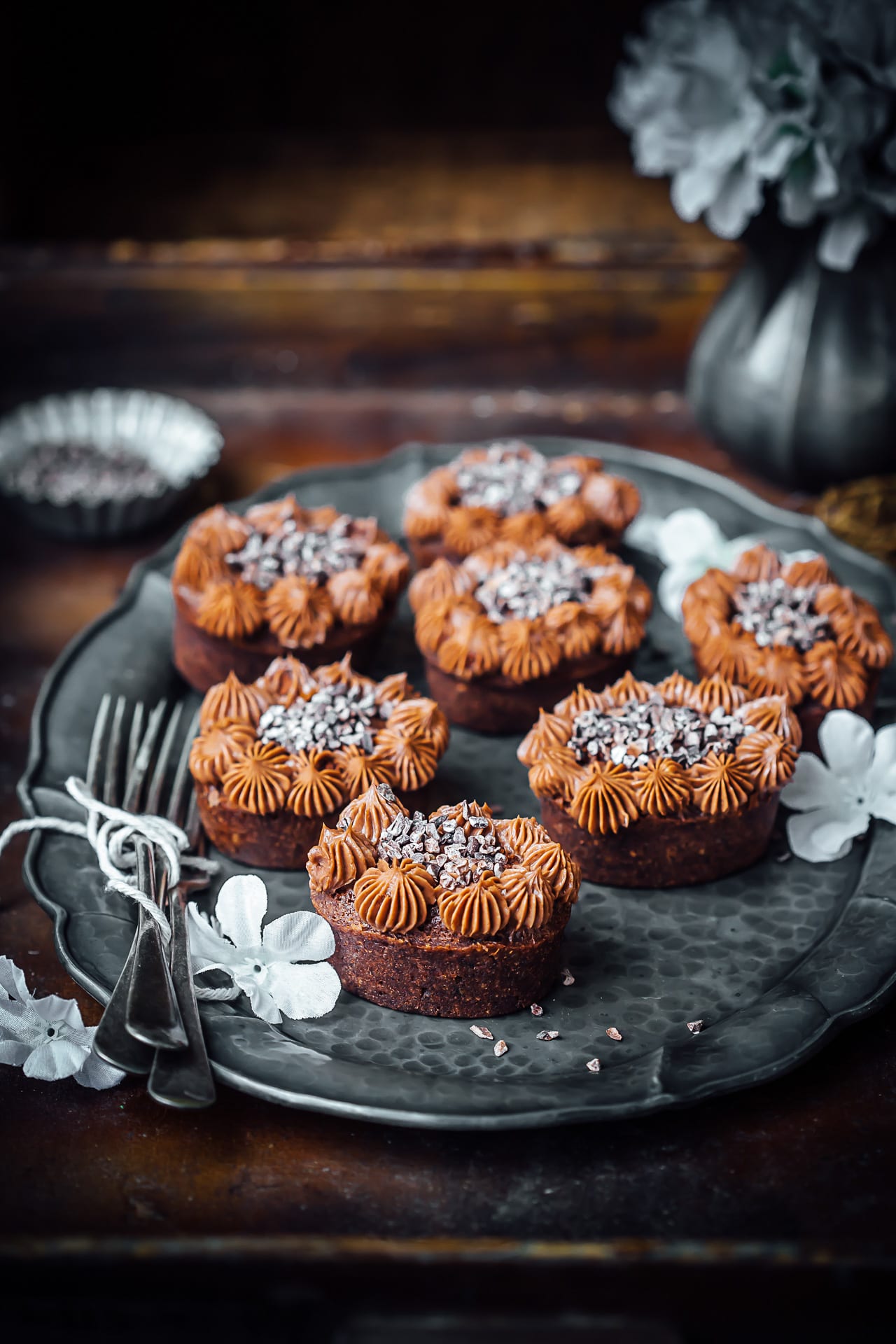 Chocolate Hazelnut Friands with Chocolate Cream Cheese Frosting (by Sonali Ghosh) | Playful Cooking