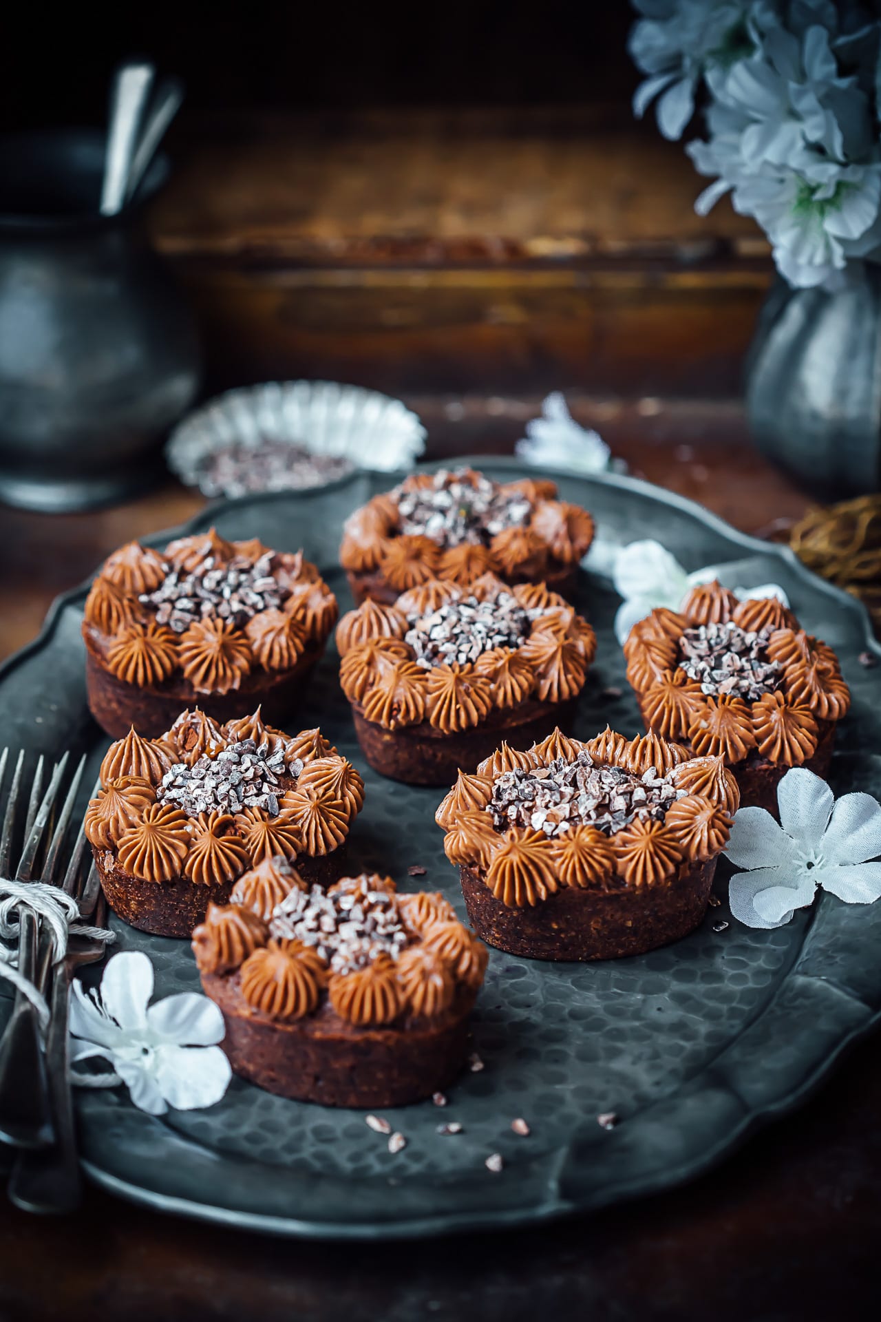 Chocolate Hazelnut Friands with Chocolate Cream Cheese Frosting (by Sonali Ghosh) | Playful Cooking
