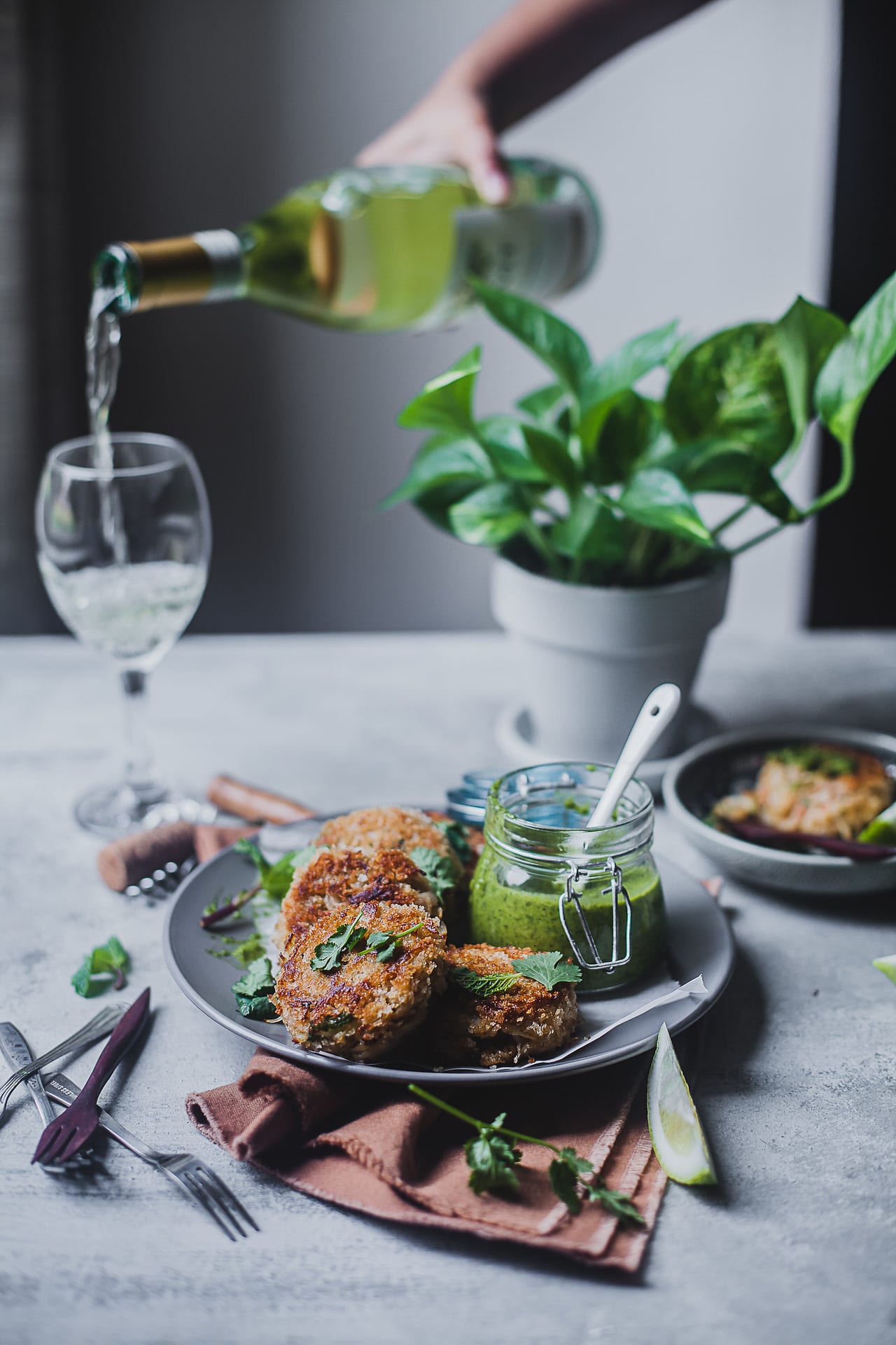 Spiced Crab Cake with Chimichurri Sauce | Playful Cooking