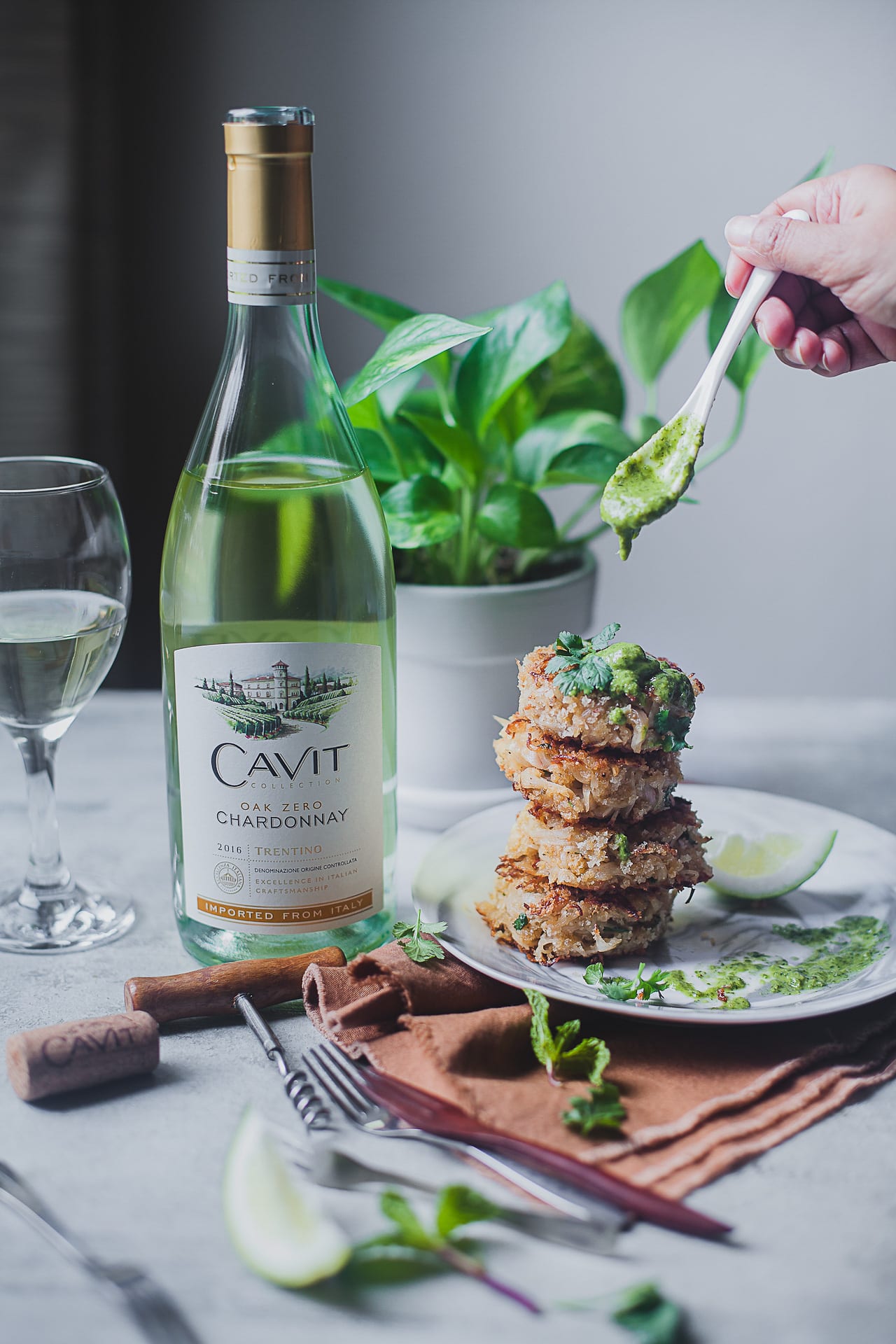Spiced Crab Cake with Chimichurri Sauce | Playful Cooking