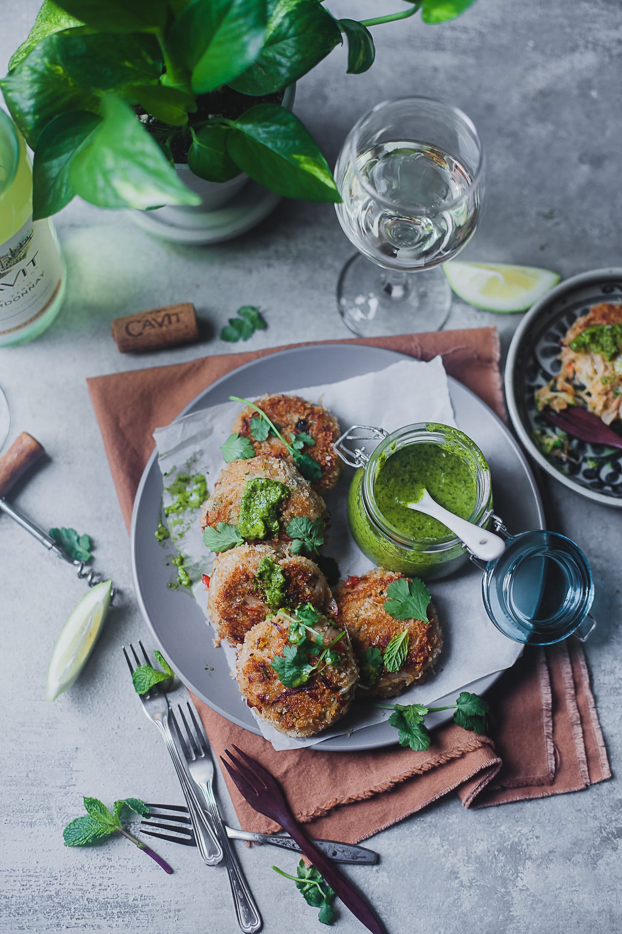 Spiced Crab Cake with Chimichurri Sauce | Playful Cooking