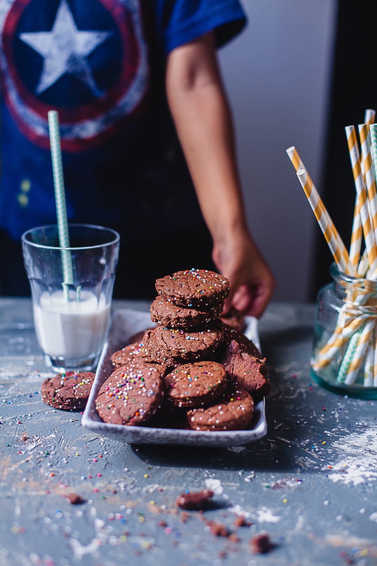 Chocolate Sprinkle Cookies | PlayfulCooking #bakingwithkids