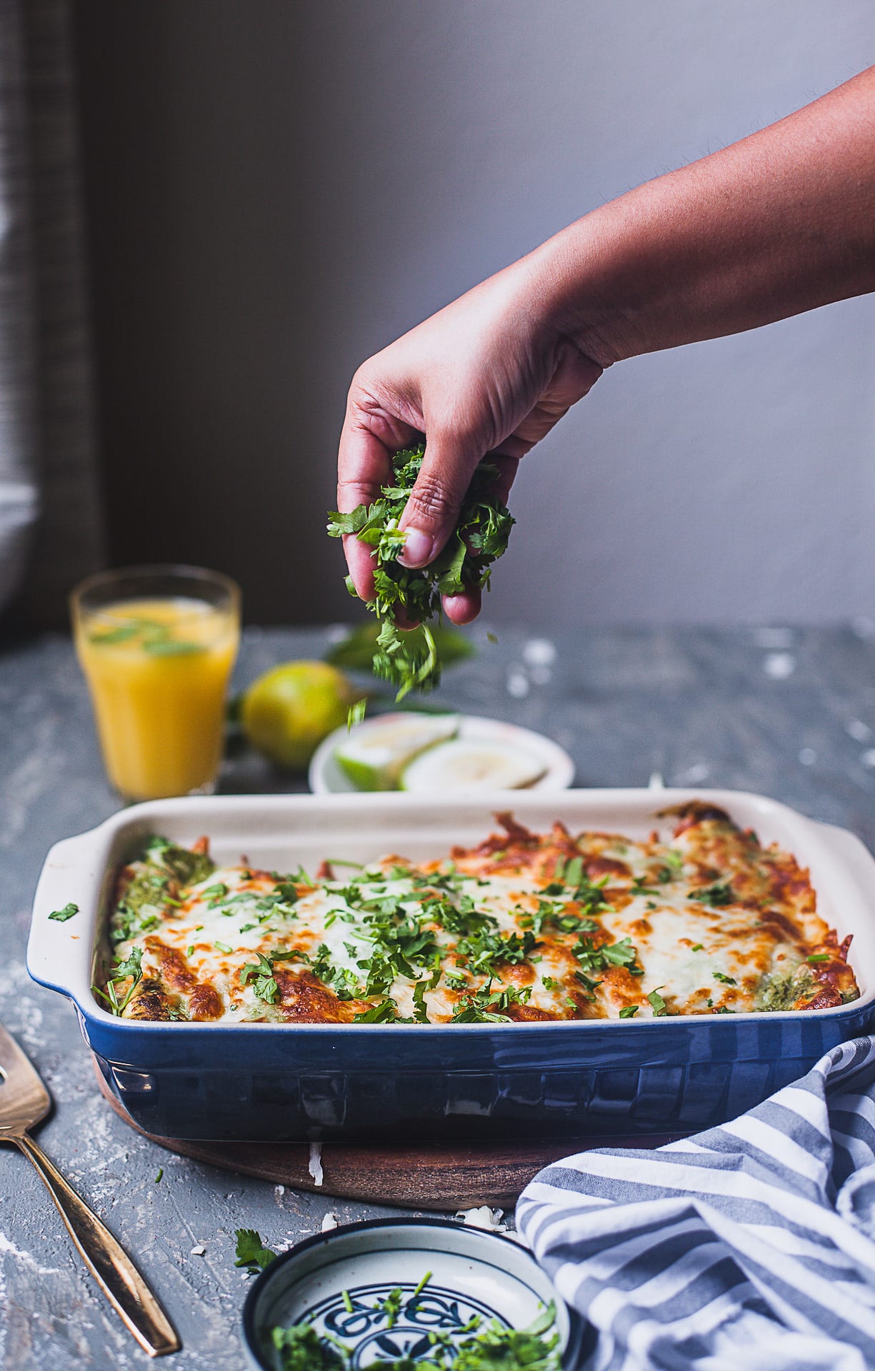 Green Chutney Chicken Enchilada | Playful Cooking