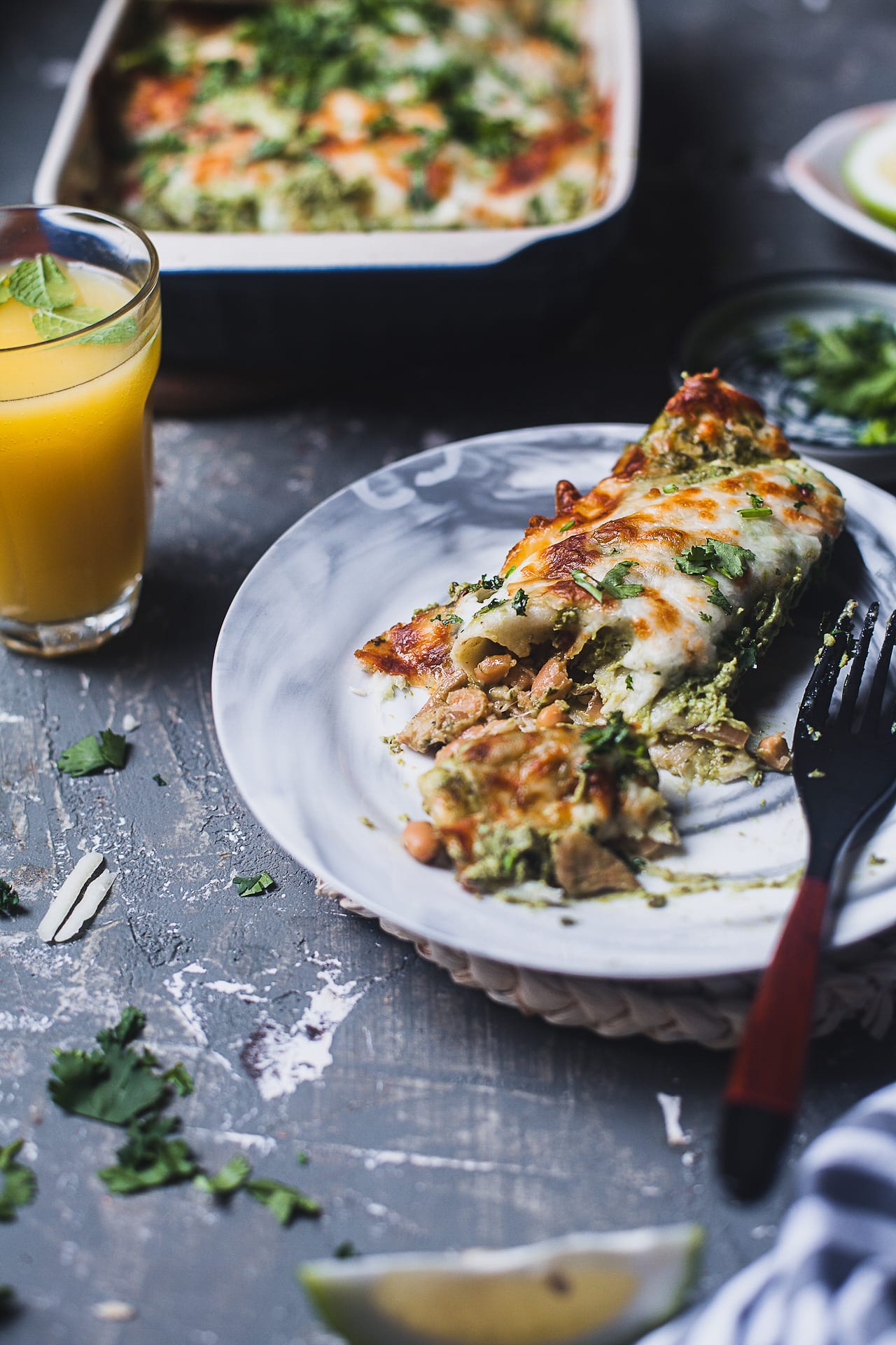 Green Chutney Chicken Enchilada #enchilada #chicken #meal #easy