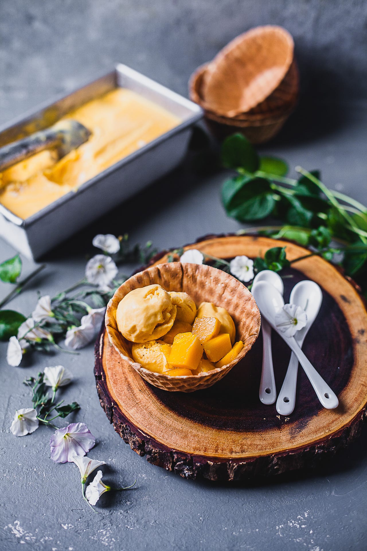 Mango Cardamom No-Churn Ice Cream | Playful Cooking