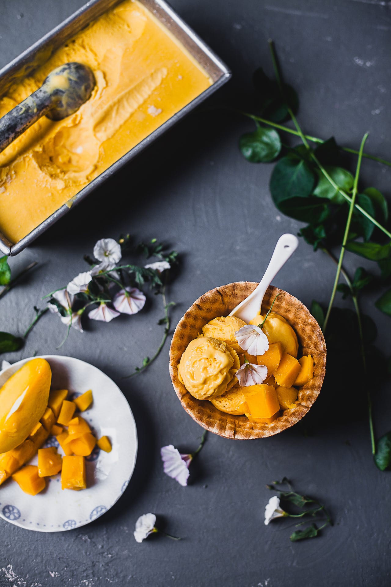 Mango Cardamom No-Churn Ice Cream | Playful Cooking