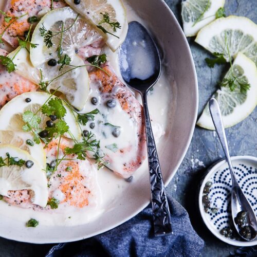 Creamy Salmon Piccata | Playful Cooking #salmon #piccata #creamy #dinnerideas #easyrecipe #garlic