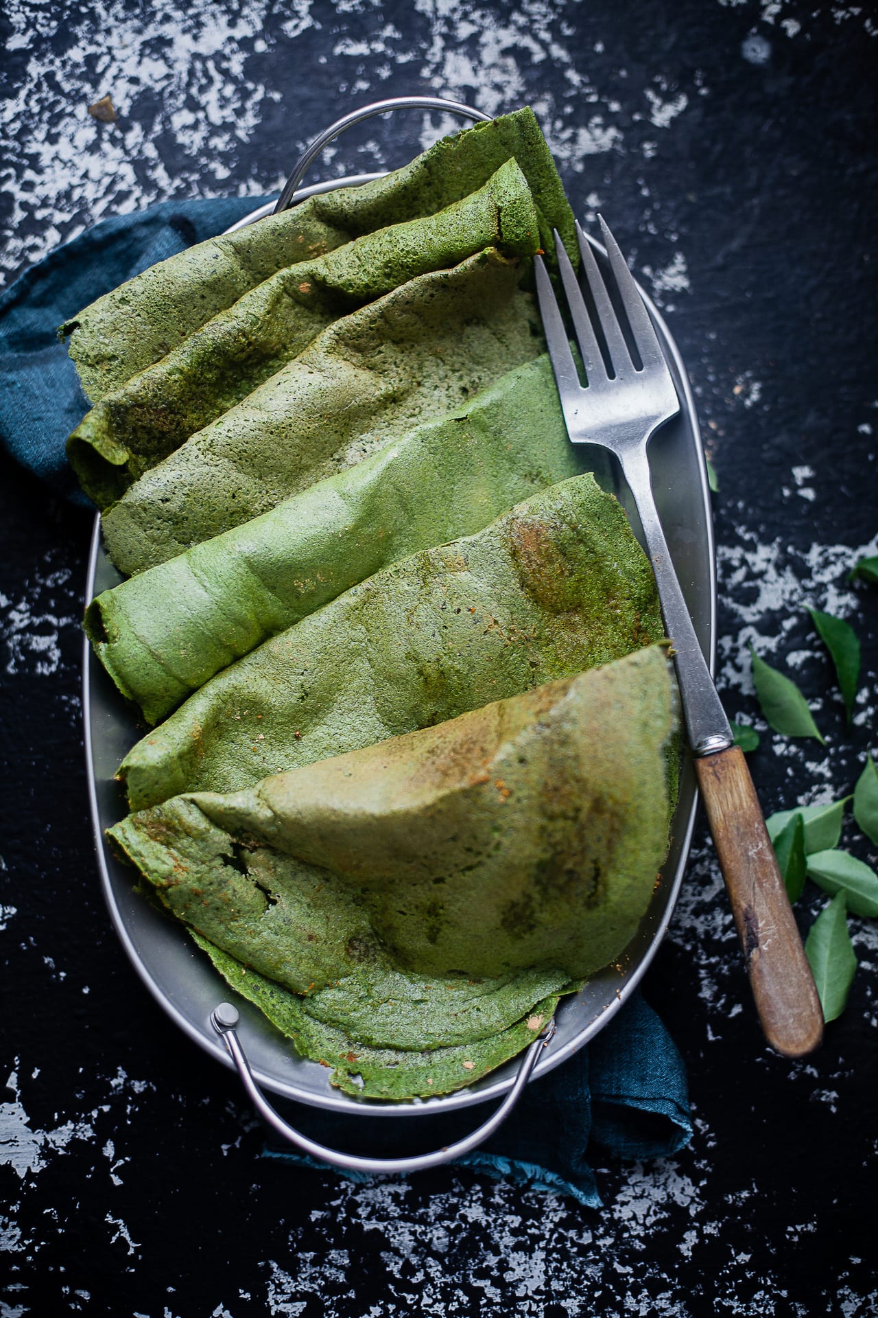 Palak Pesarattu | Spinach Mung Bean Crepe | Playful Cooking #crepe #mungbean #glutenfree #vegan #vegetarian #spinach #foodphotography #pesarattu