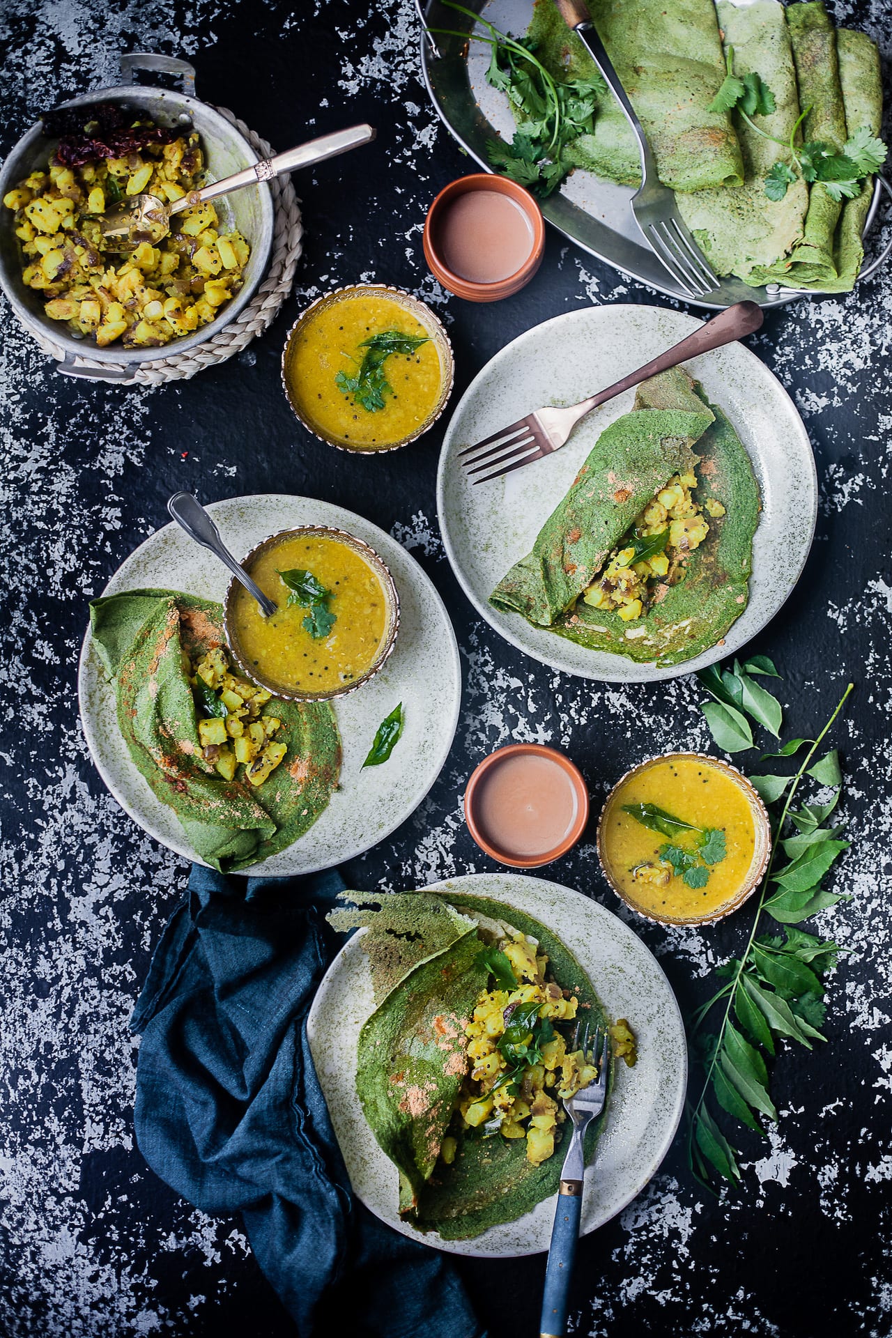 Palak Pesarattu | Spinach Mung Bean Crepe | Playful Cooking #crepe #mungbean #glutenfree #vegan #vegetarian #spinach #foodphotography #pesarattu