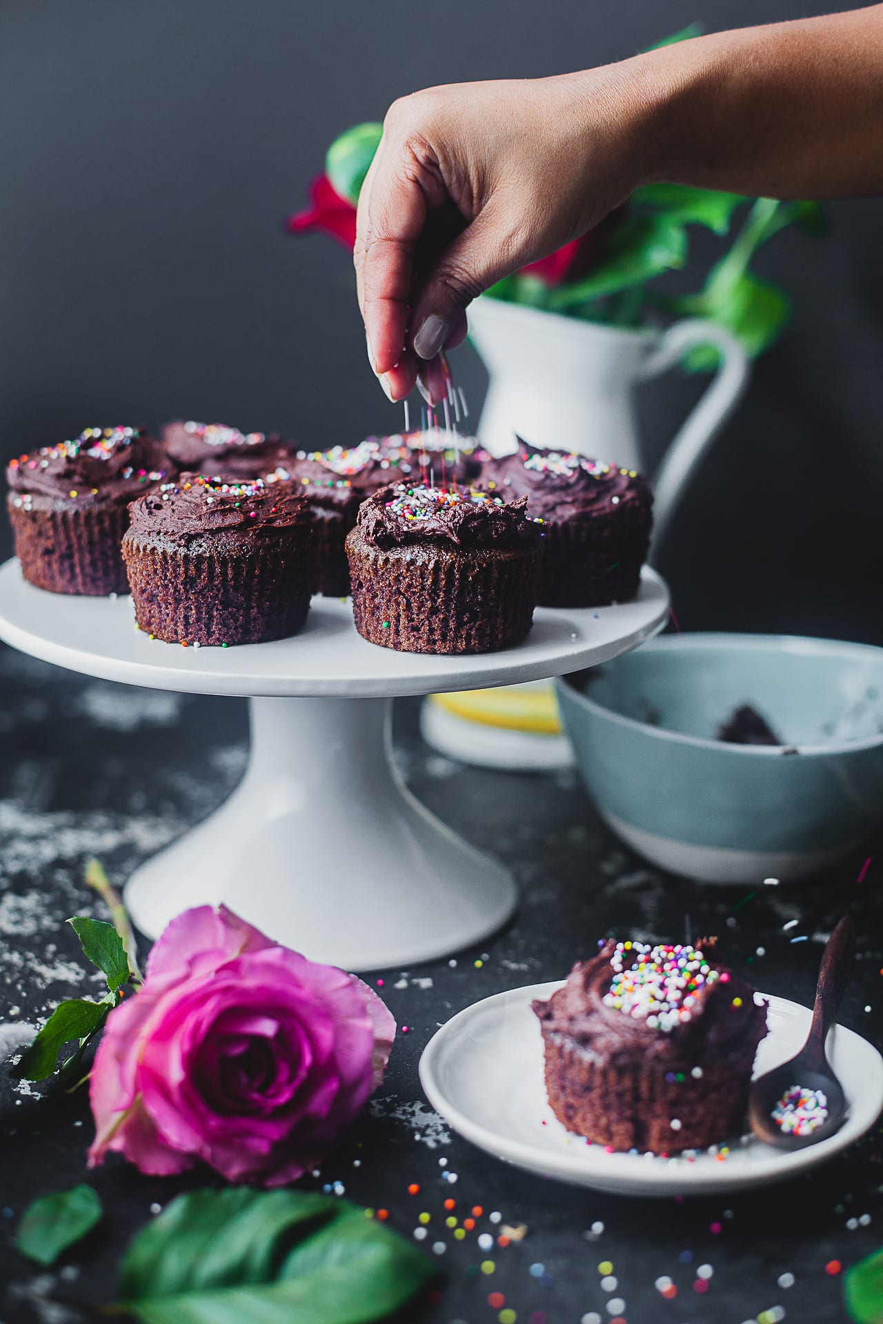 Olive Oil Chocolate Cupcakes   ONE BOWL   Playful Cooking - 12