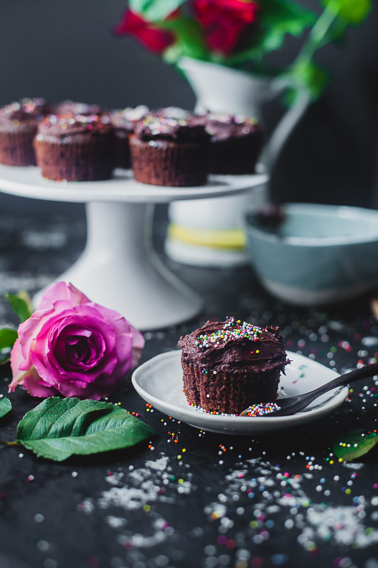 Olive Oil Chocolate Cupcakes   ONE BOWL   Playful Cooking - 71