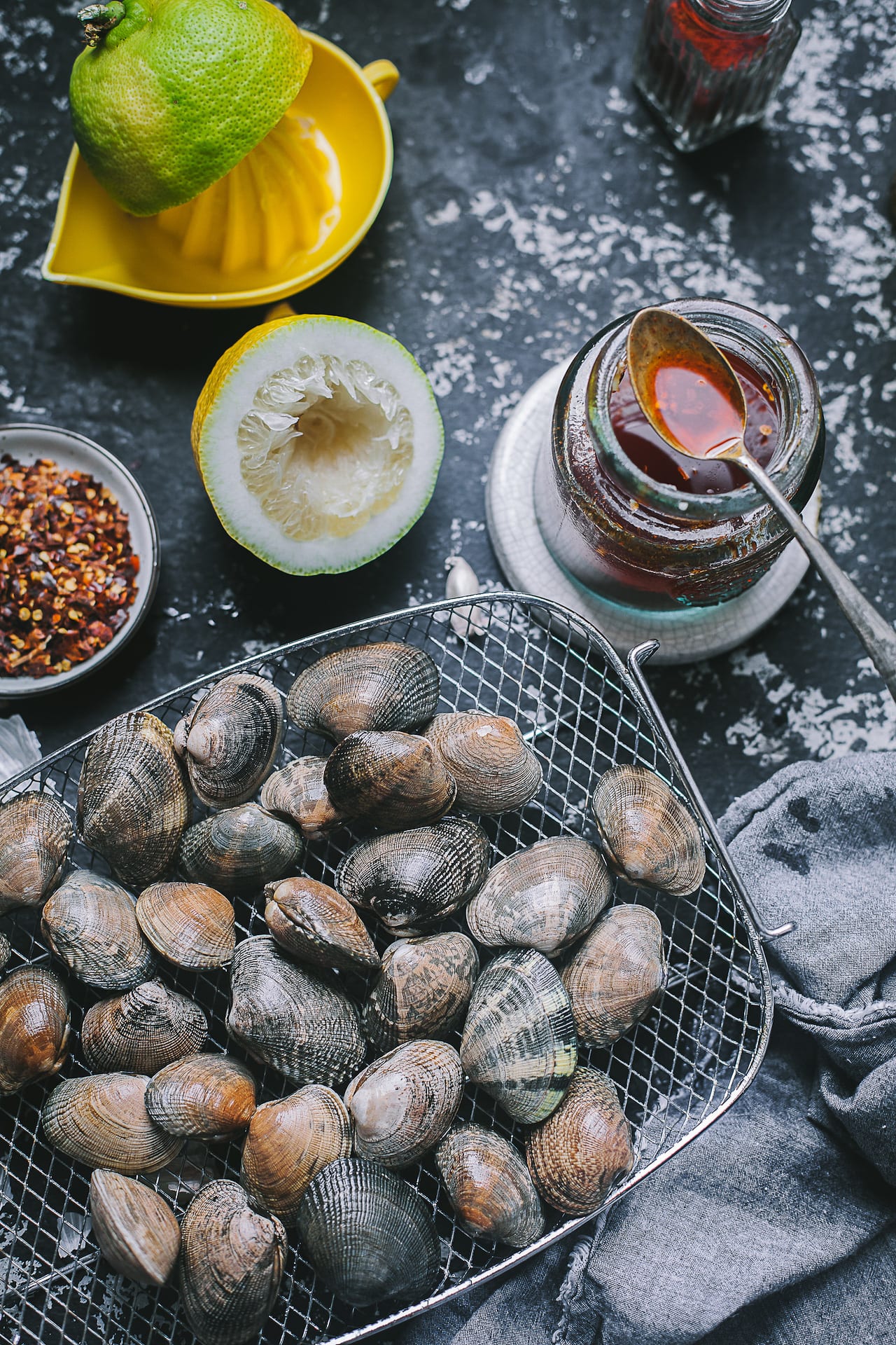 Piri Piri Clams | Playful Cooking #foodphotography #wine #foodphotography #seafood #clams