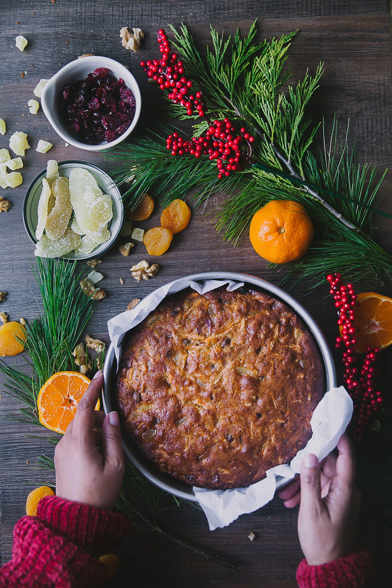 Carrot Orange Christmas Fruit Cake | Playful Cooking #cake #photography #christmascake #fruit #baking