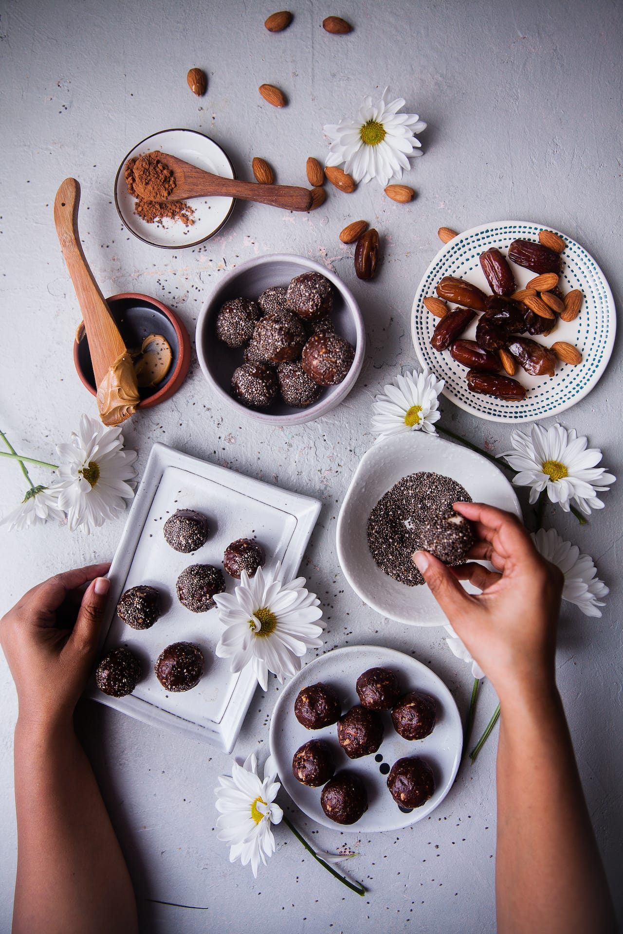 Cocoa Chia Nut Energy Balls | Playful Cooking #enerygyballs #chia #foodphotography #playfulcooking #nobake