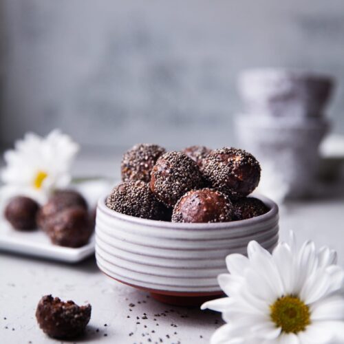 Cocoa Chia Nut Energy Balls | Playful Cooking #enerygyballs #chia #foodphotography #playfulcooking #nobake